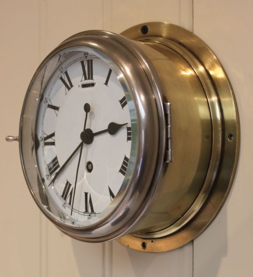 fig 1. Brass and Nickel Ships Clock
