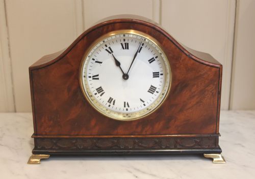 Burr Walnut Timepiece Mantel Clock