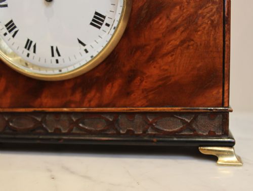 fig 1. Burr Walnut Timepiece Mantel Clock