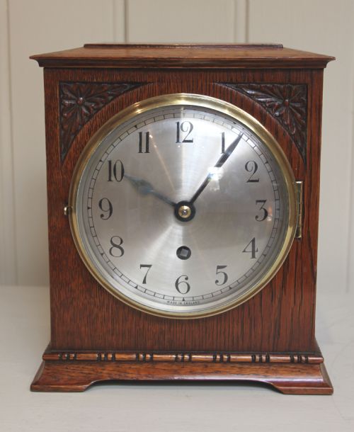 fig 1. Oak Timepiece Mantel Clock