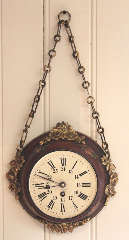 French Toleware Timepiece Wall Clock