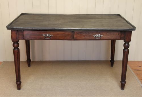 Zinc Top Dining Table