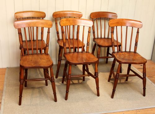 Set of Six Stick Back Windsor Chairs