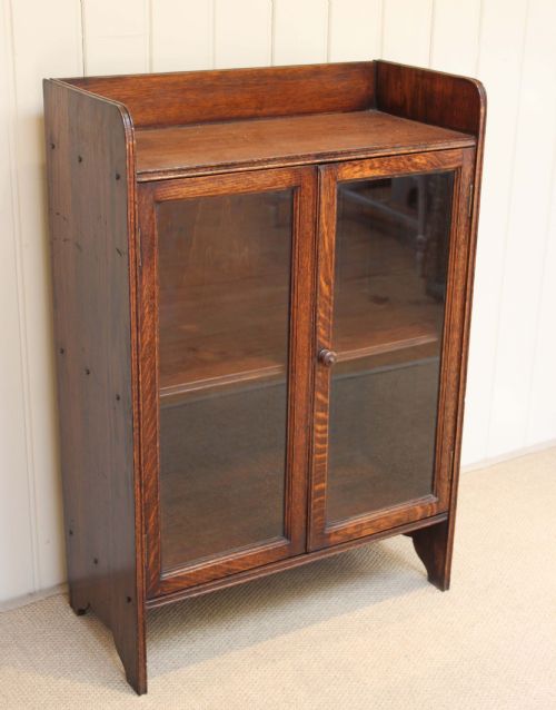 Small Oak Two Door Glazed Bookcase