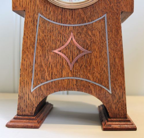 fig 1. Arts and Crafts Oak Mantel Clock