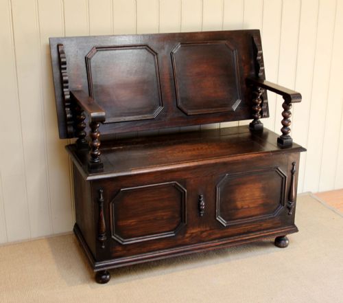 Solid Oak Monks Bench