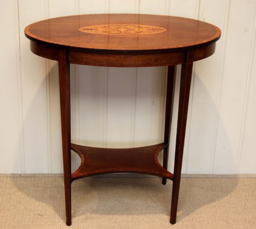 Edwardian Inlaid Mahogany Two Tier Table