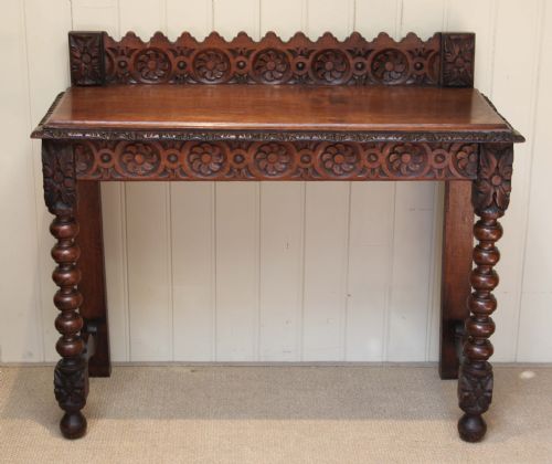 Victorian Solid Oak Hall/side Table