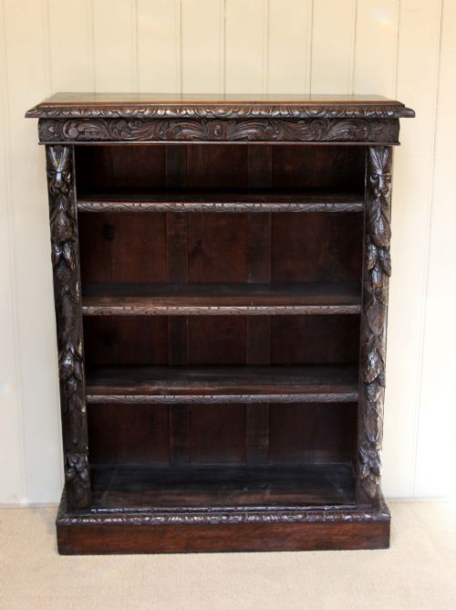 Victorian Gothic Oak Bookcase