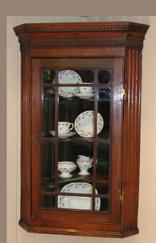 Country Oak Hanging Corner Cupboard