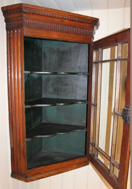 fig 1. Country Oak Hanging Corner Cupboard