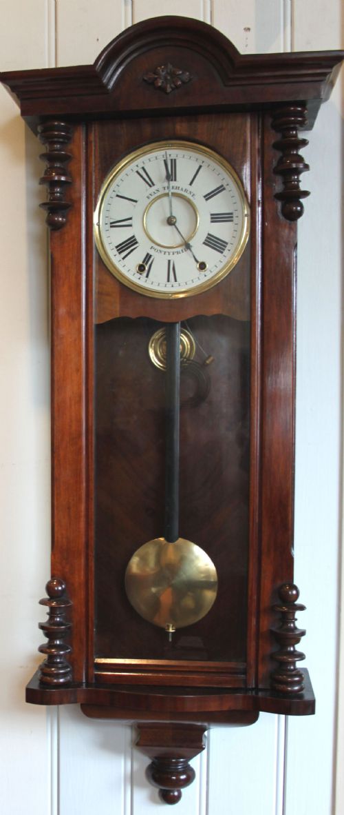 Walnut Regulator Style Wall Clock
