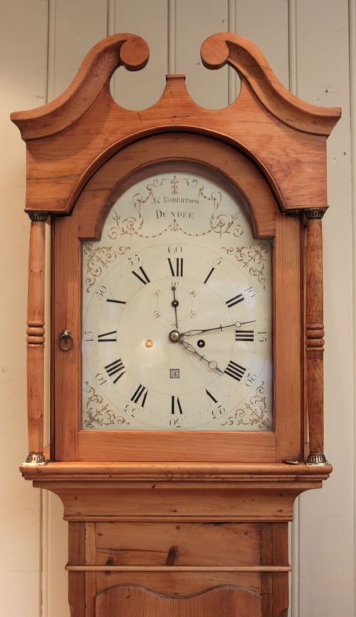 fig 1. Late 18th Century 8 Day Pine Longcase Clock