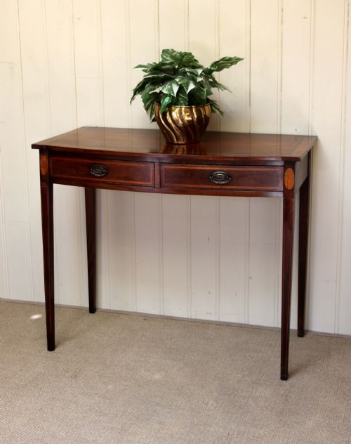 Edwardian Break Front Inlaid Mahogany Side Table