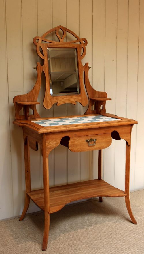 French Ash Tile Top Dressing Table