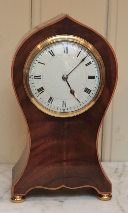 fig 1. Edwardian Mahogany Waisted Timepiece Mantel Clock