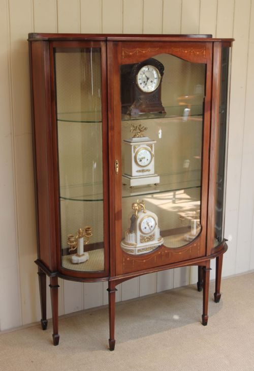 Edwardian Inlaid Mahogany Display Cabinet