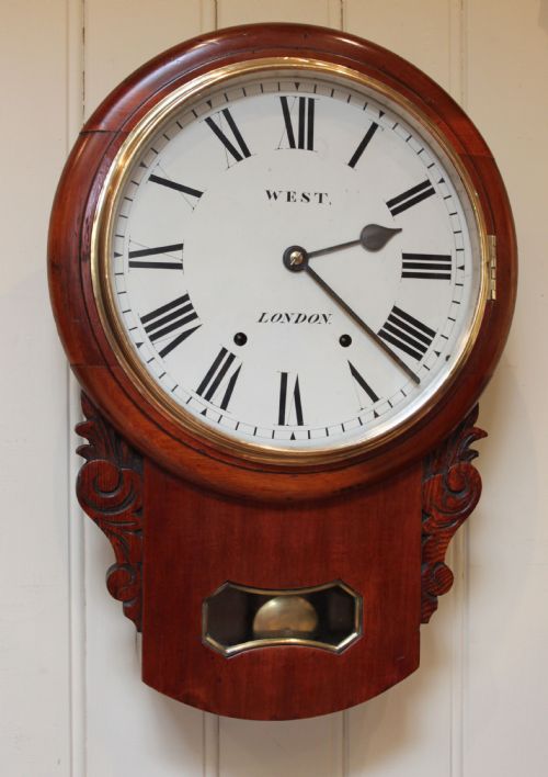 Mahogany Drop Dial Wall Clock
