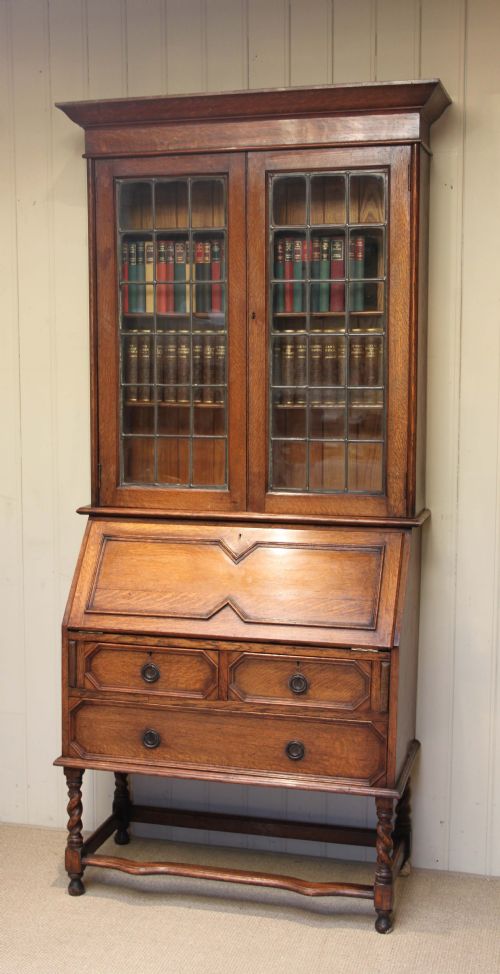 Light Oak Bureau Bookcase