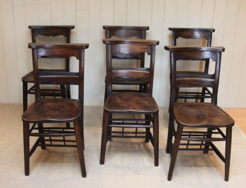 Set of Six Church Chairs