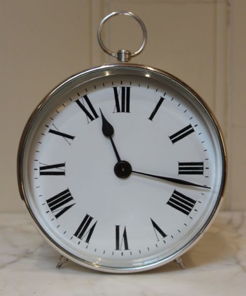 fig 1. Silver Plated Drum Carriage Clock