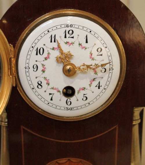 fig 1. Small Edwardian Mahogany and Inlay Mantel Clock