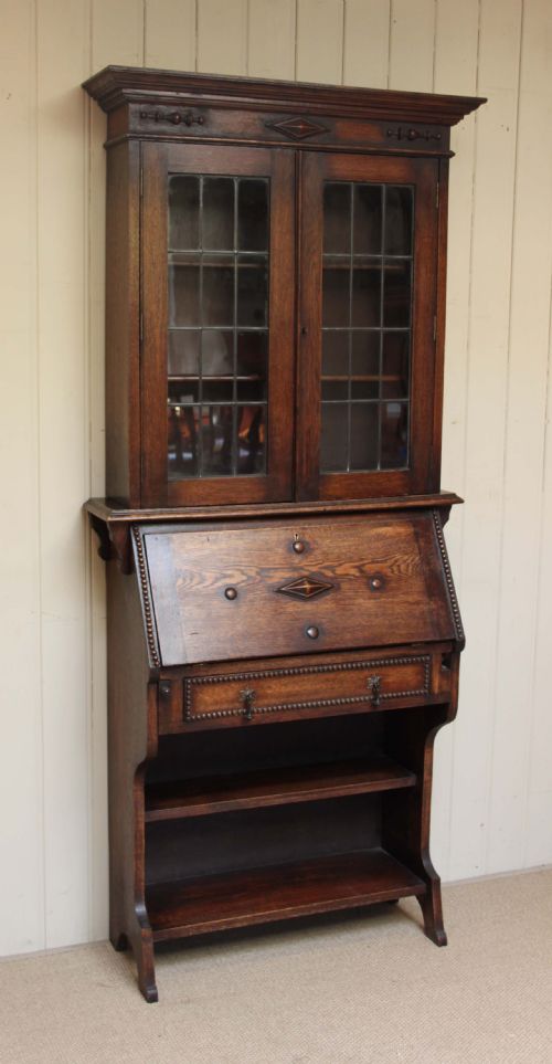 Oak Bureau Bookcase