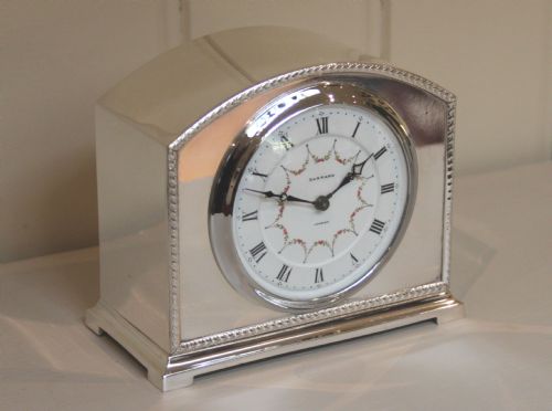 Silver Plated Timepiece Mantel Clock by Garrard