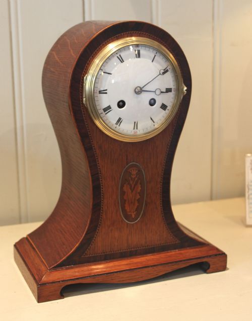 Scottish Oak and Inlay Balloon Clock