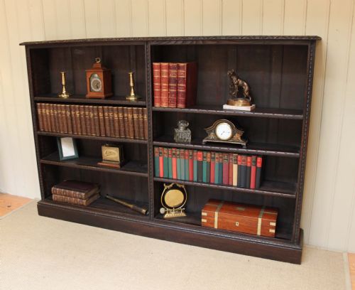 Late Victorian Solid Oak Open Bookshelves