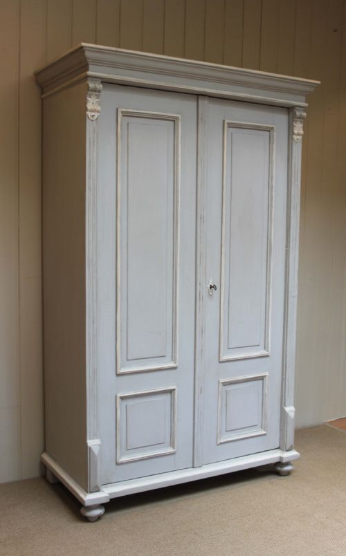 Late 19th Century Painted Pine Two Door Wardrobe
