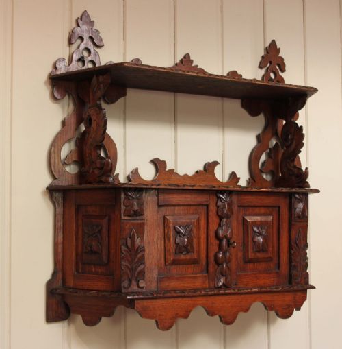 Victorian Solid Oak Wall Cabinet