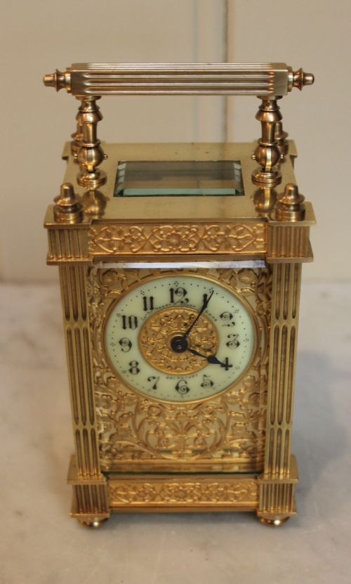 fig 1. Ornate Edwardian Timepiece Carriage Clock