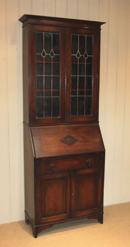 Small Oak Bureau Bookcase