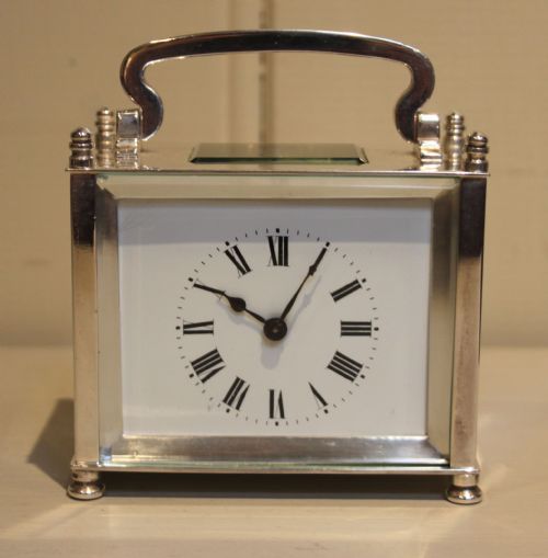 Silver Plated Timepiece Carriage Clock