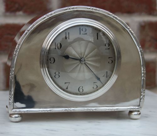 Arched Silver Plated Timepiece Mantel Clock