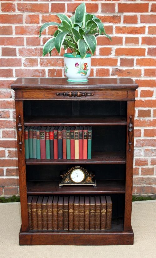 Solid Oak Open Bookcase
