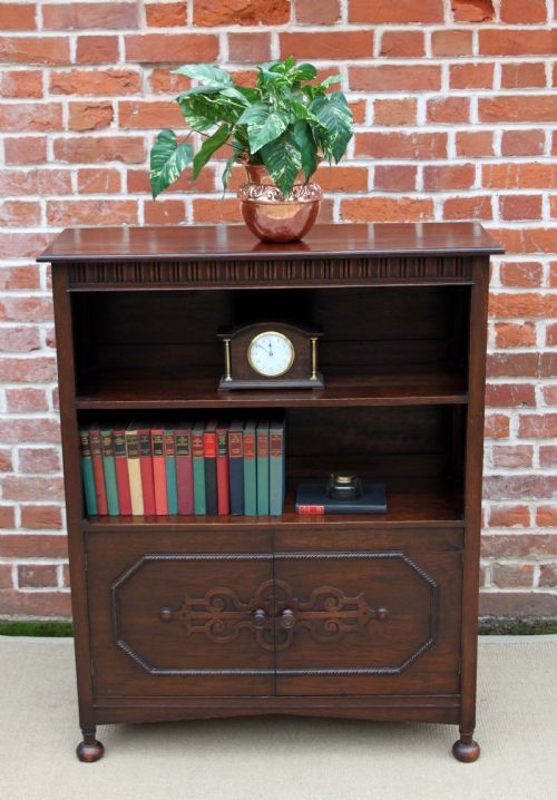 Solid Oak Open Bookcase