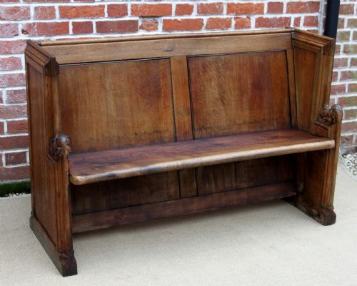 Solid Oak Church Pew