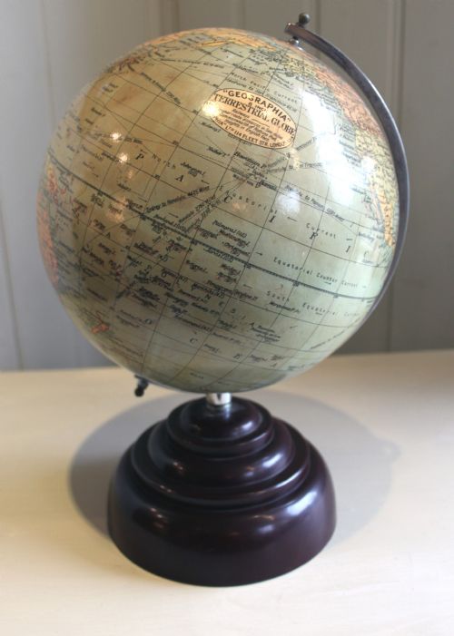8" Geographia Art Deco Terrestrial Globe (England, 1932)