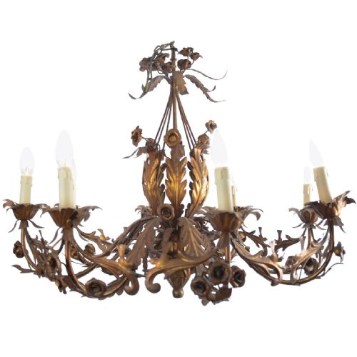 French Gilded Brass Chandelier