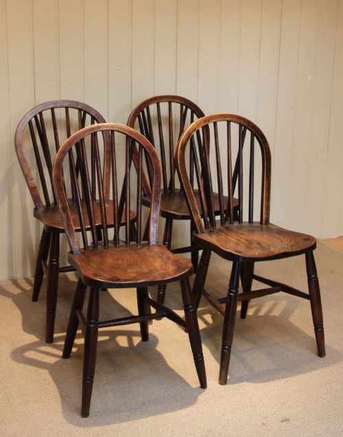 Set of Four Stick Back Chairs