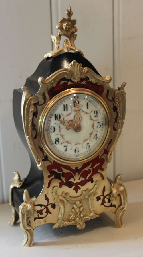 fig 1. Brass Inlay and Tortoiseshell Mantel Clock