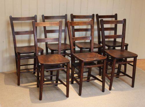 Set of Six Chapel Chairs