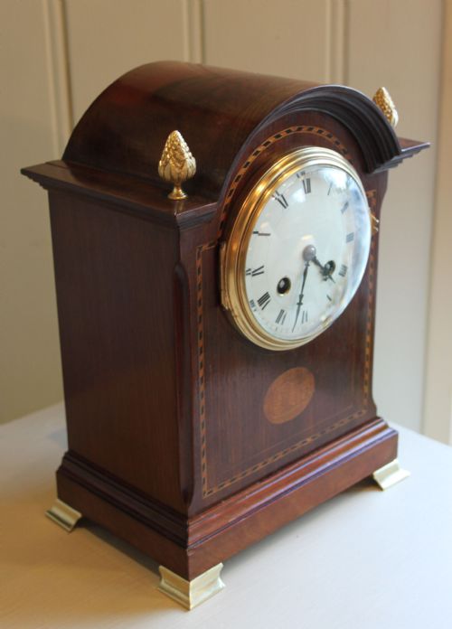 fig 1. Edwardian Mahogany and Inlay Mantel Clock
