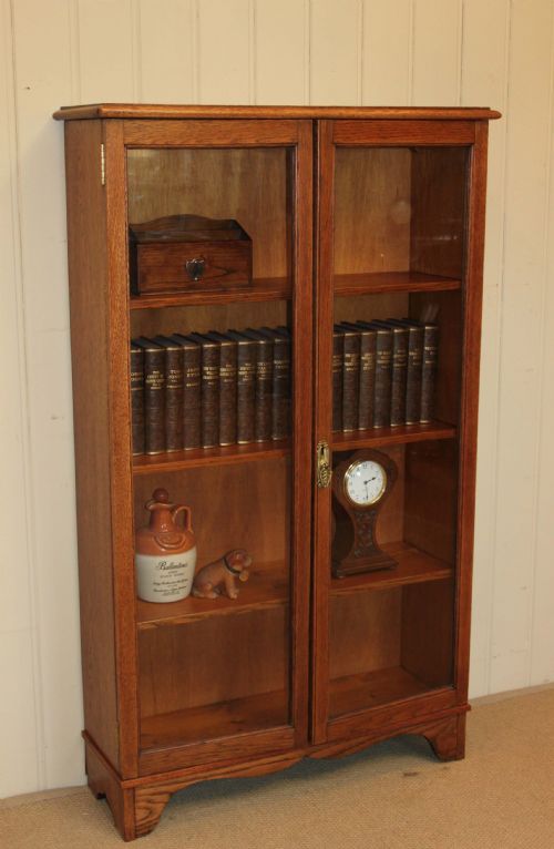 Two Door Light Oak Bookcase