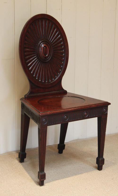 Late Georgian Mahogany Hall Chair