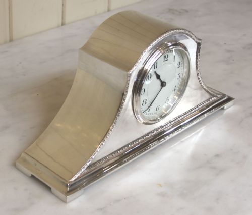 fig 1. Silver Plated Napoleon Hat Mantel Clock