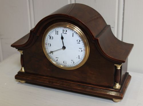 fig 1. Burr Walnut Timepiece Mantel Clock