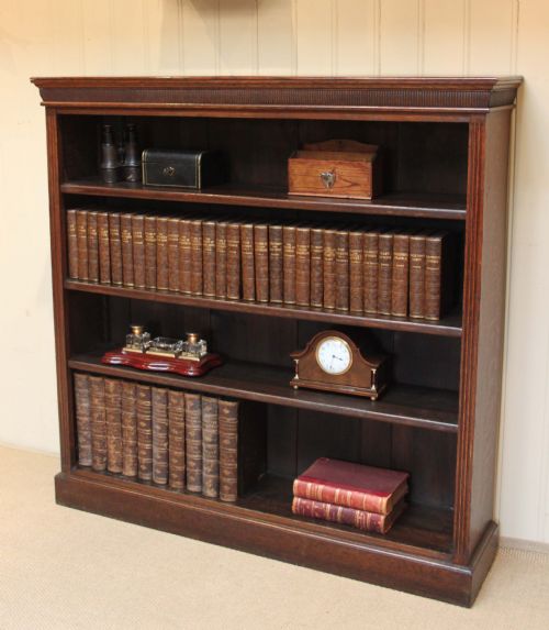 Edwardian Solid Oak Open Bookcase